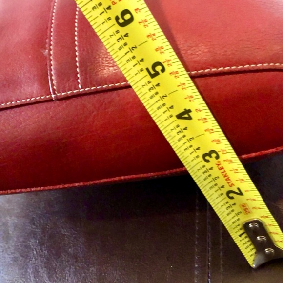 COACH Legacy Red Leather Feeder Bucket Adjustable Crossbody Shoulder Bag Vintage - Picture 9 of 11